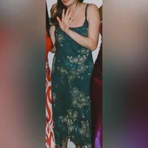 Y2K Asymmetric Hem Floral Midi Dress